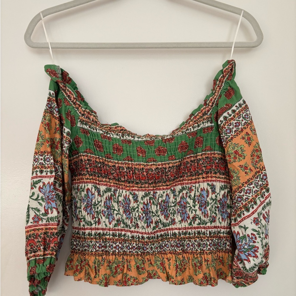 Floral Bohemian Off-Shoulder Top